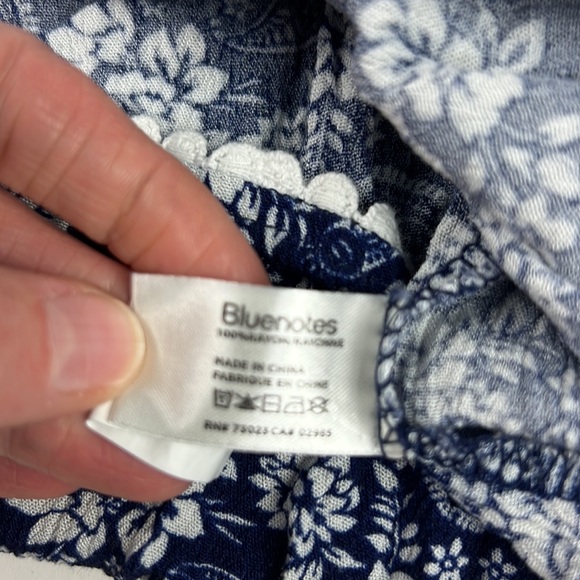 Bluenotes Loose Flowy Peasant Short Sleeve Top - Picture 4 of 6